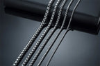 Round Box Chain for Men Boys,Gold Silver Black Plated Stainless Steel Chain Collars,Unisex Jewelry Gifts,18 to 30 Inch