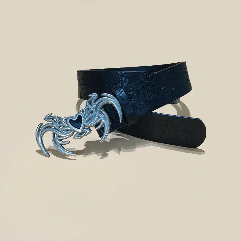 New Men's Trendy Belt Fashion Dark Style Personalized Skull Youth Punk Belt For Women Street Hip Hop Gothic  Jeans Waistband
