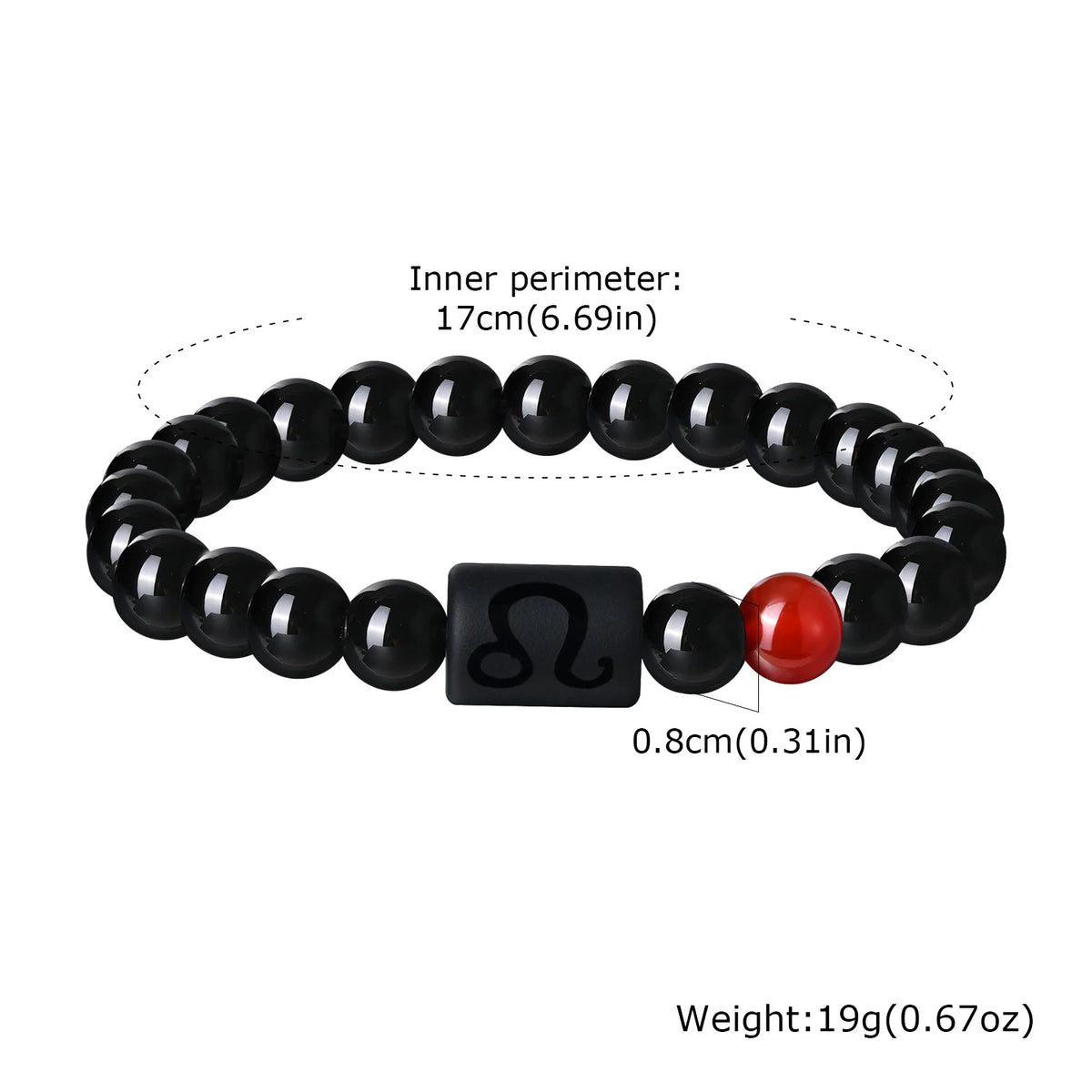 Men's Zodiac Bracelet,Red Agate Black Beaded Bracelets,Casual Birthday Gifts to BBF Son