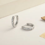 PENDRA Diamond Studded Hoop Sterling Earrings