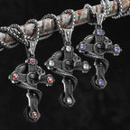 PENDRA Skull Dragon Cross Steel Necklace