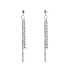 PENDRA Silver Tassel Chain Earrings