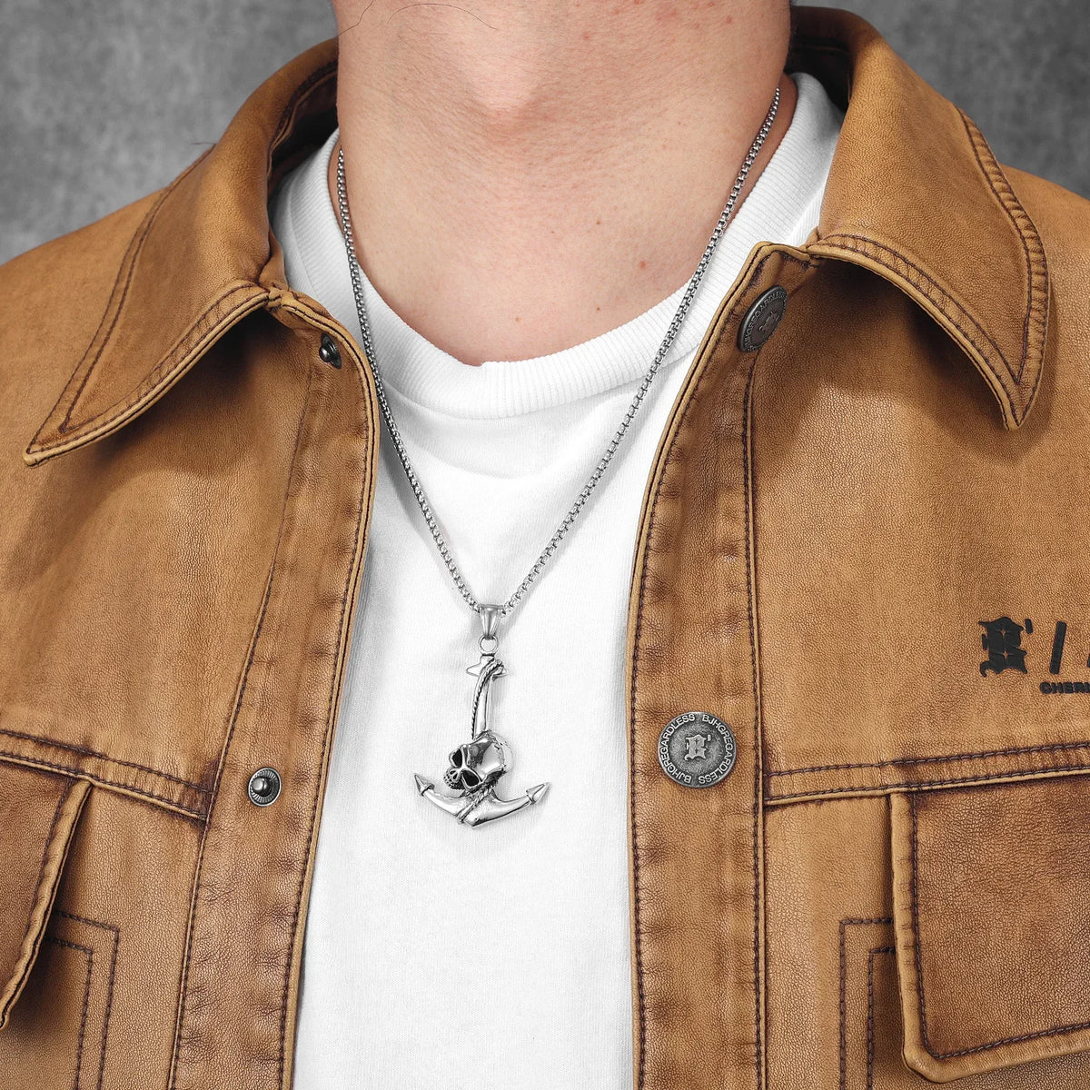 Skull Anchor Amulets Men Necklaces Stainless Steel Pendant Chain Women Fashion Jewelry Punk New In Accessories Gifts Wholesale
