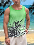 PENDRA Sleeveless Hawaiian Crew Neck Tank Beach Tank Top
