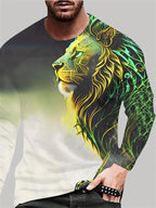 PENDRA Black White Lion Long-Sleeve Long Sleeve T-Shirt