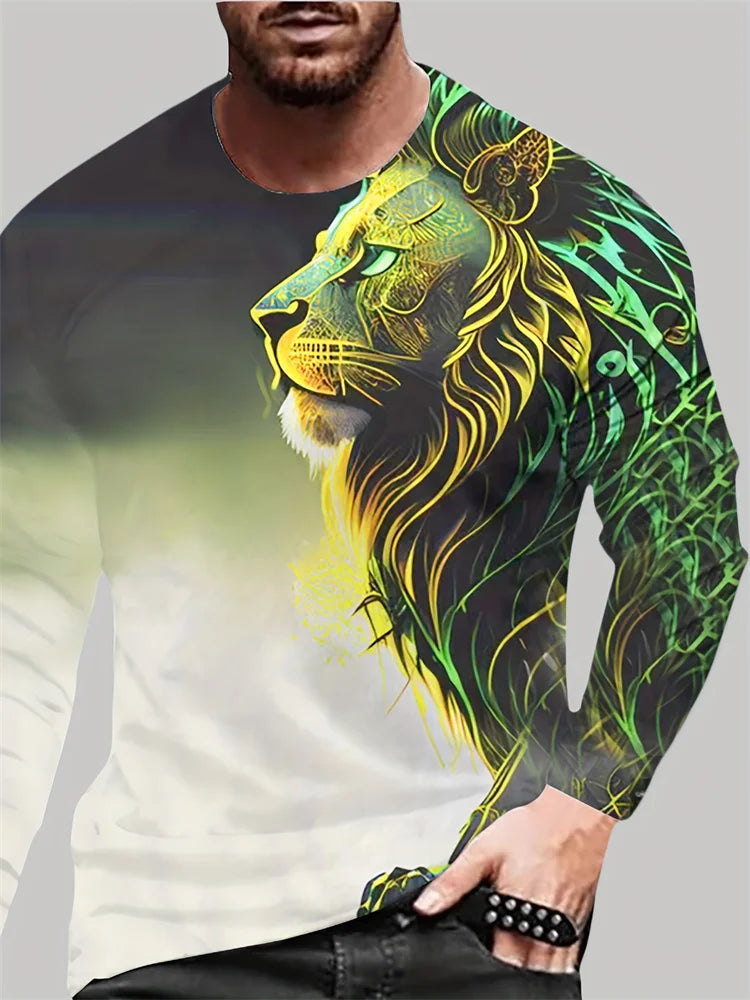 PENDRA Long Sleeve Tiger Print T-Shirt