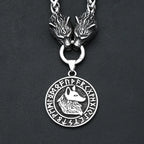 PENDRA Wolfcrest Viking Wolf Head Necklace