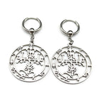 Gothic Symbol of Satan Hoop Earrings for Women Stainless Steel Silver Color Solomon Demon Seal Dangle Earring Jewelry E3592S06
