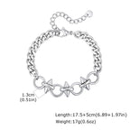 Punk Men's Rivet Chain Bracelet,Never Fade Stainless Steel Adjustable Wristband,Hip Hop Jewelry Gift