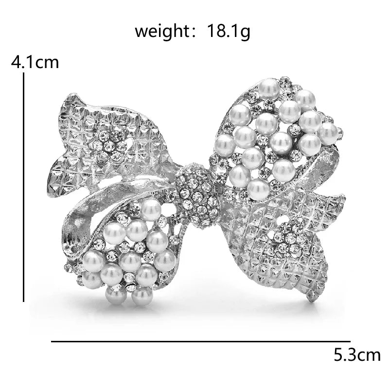 PENDRA Bellara Pearl Rhinestone Bowknot Brooch