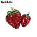 PENDRA Berry Belle Rhinestone Strawberry Brooch