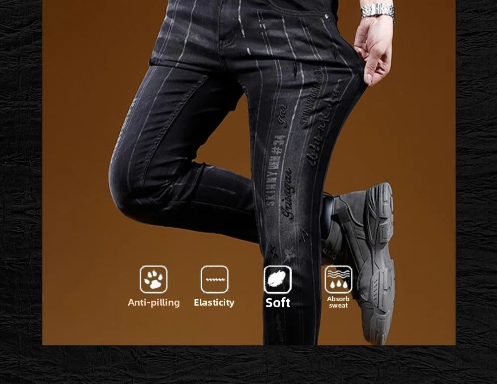 PENDRA Cowboy Black Letter Pants