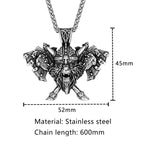 PENDRA Wolf Norse Helmet Necklace