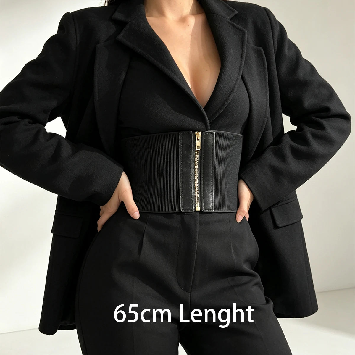 PENDRA Zaraaya Black Gothic Wide Corset Belt