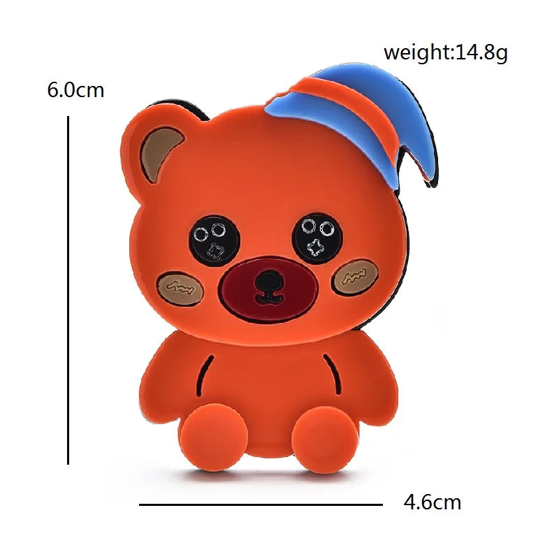 Wuli&baby Acrylic Wear Sleep-hat Bear Brooches For Women Unisex 2-color Halloween Cute Animal Brooch Pins Gifts