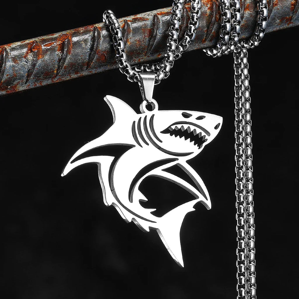 PENDRA Great Shark Sweater Steel Necklace
