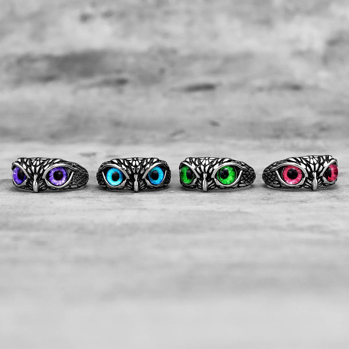 Multiple Color Cute Owl Stainless Steel Womens Mens Rings Punk for Gril Boyfriend Jewelry Creativity Gift Dropshipping Wholesale