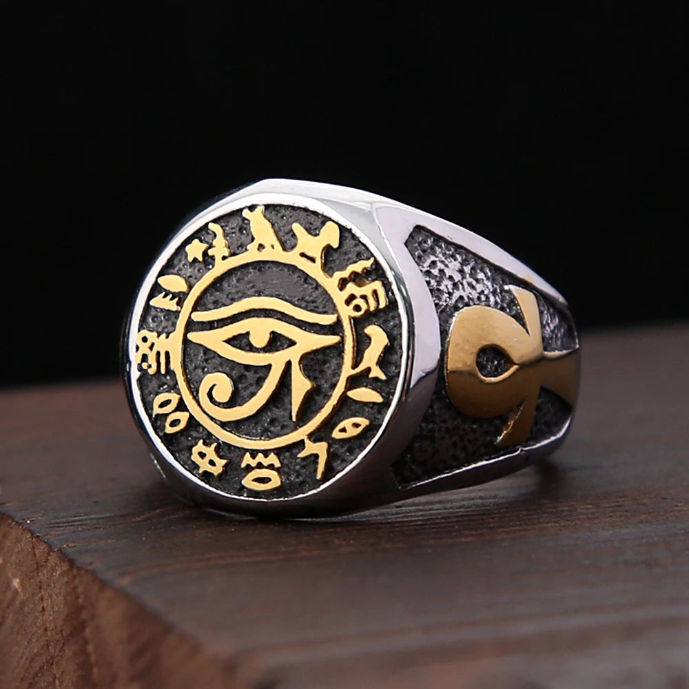 PENDRA Horus Egyptian Eye of Horus Ring