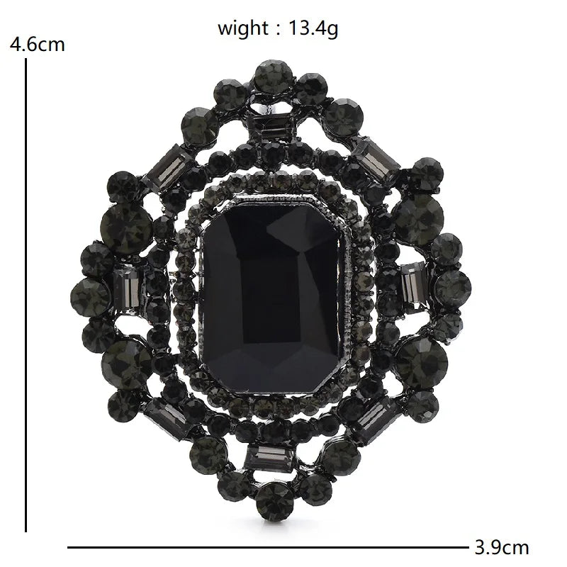 PENDRA Geometra Crystal Royal Geometric Brooch