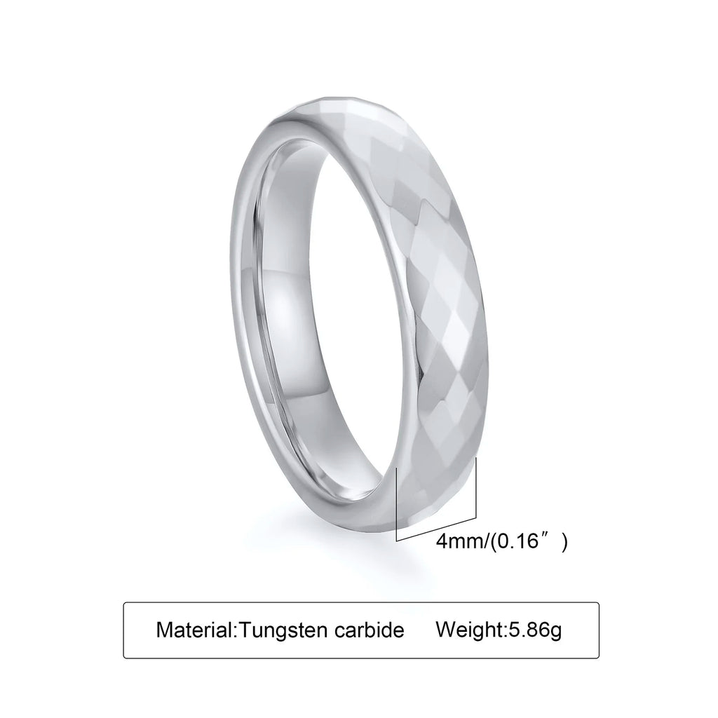 Men Faceted Wedding Band,Tungsten Engagements Promise Ring For Mens,Multifaceted Geometric Ring