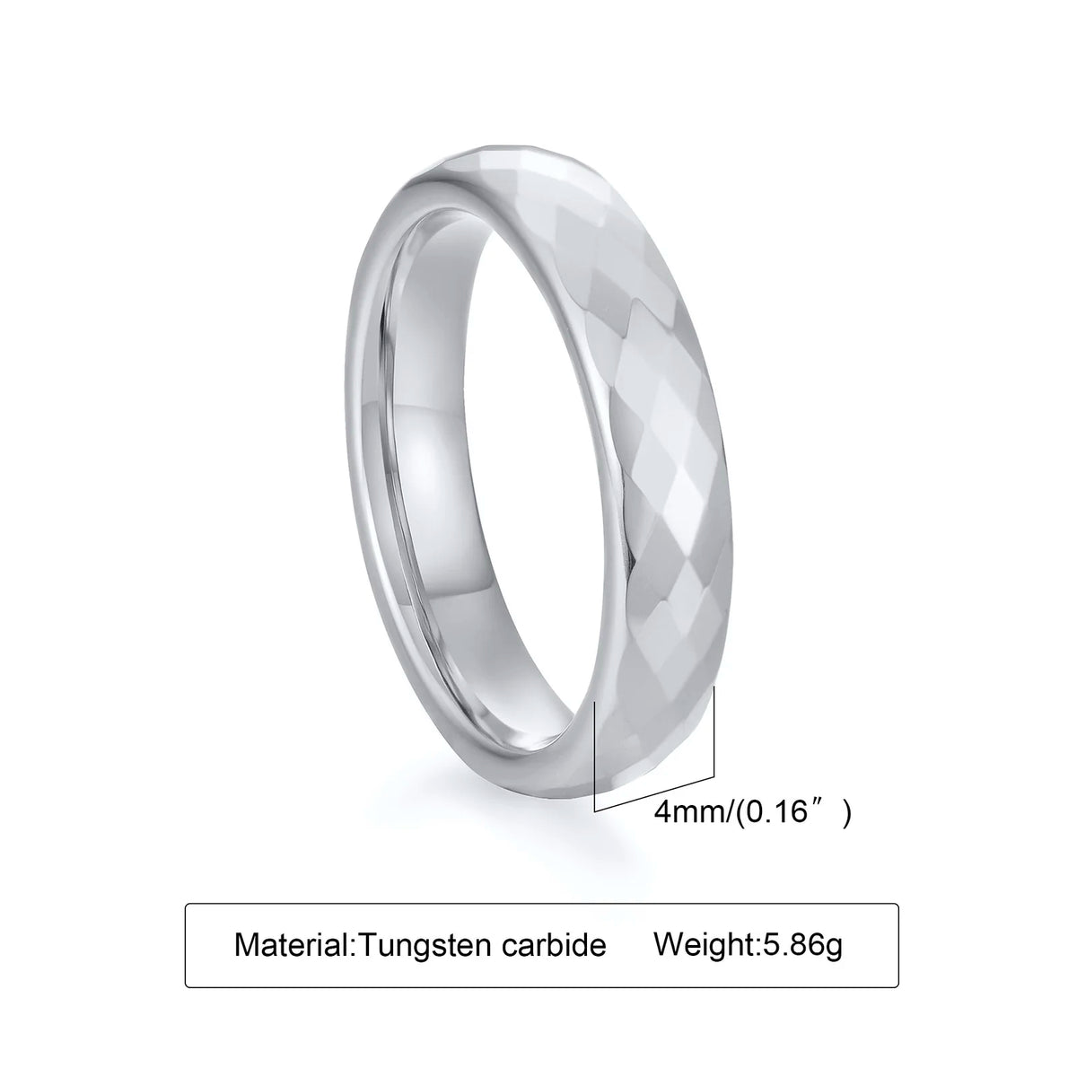 Men Faceted Wedding Band,Tungsten Engagements Promise Ring For Mens,Multifaceted Geometric Ring