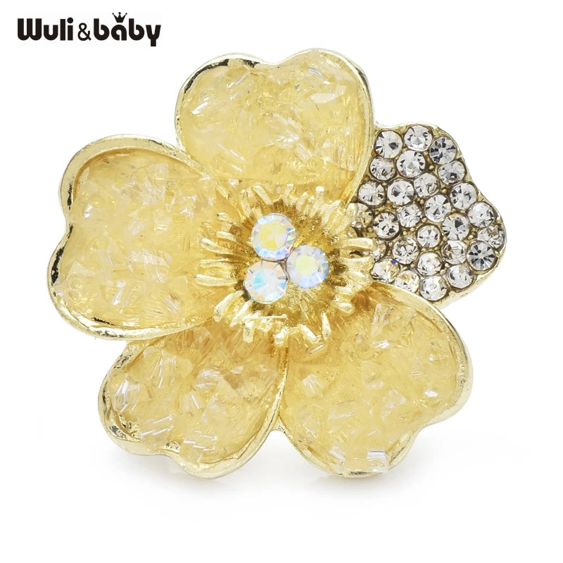 PENDRA Crystelle Handmade 4-Color Crystal Flower Brooch