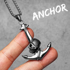 Skull Anchor Amulets Men Necklaces Stainless Steel Pendant Chain Women Fashion Jewelry Punk New In Accessories Gifts Wholesale
