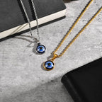 Stainless Steel Evil Eyes Necklace for Men Women,Waterproof Nazar Boncuğu Collar,Stylish Jewelry Gift