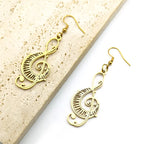 Music Note Treble Clef Earring Drops For Women Stainless Steel Gold Color Hollow Earrings Music Symbol Party Gift Jewelry E8598