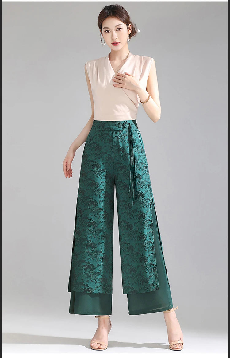 PENDRA Chiffon Wide Trousers Pants