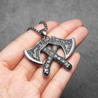 Viking Double Axe Men Necklaces Stainless Steel Pendant Chain Women Punk Fashion Jewelry New In Accessories Gifts Wholesale
