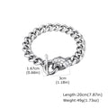 Rock Punk Men's Snake Head Chain Bracelet,11MM Stainless Steel Thick Chain Wristband,Birthday Party Gift for Him
