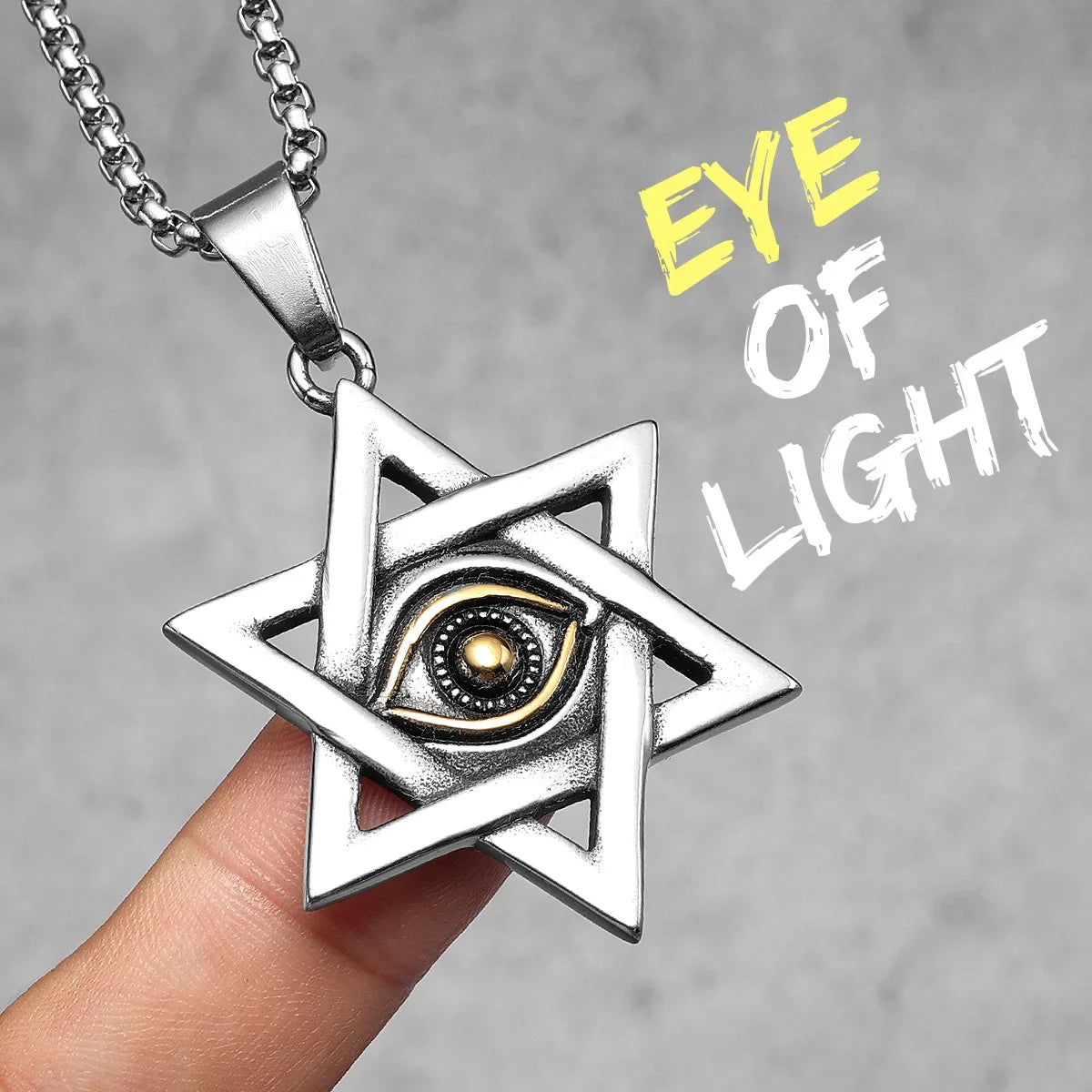 PENDRA Star David Masonic Steel Necklace