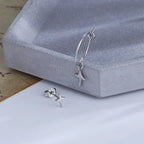 PENDRA Silver Stamp Asymmetrical Earrings