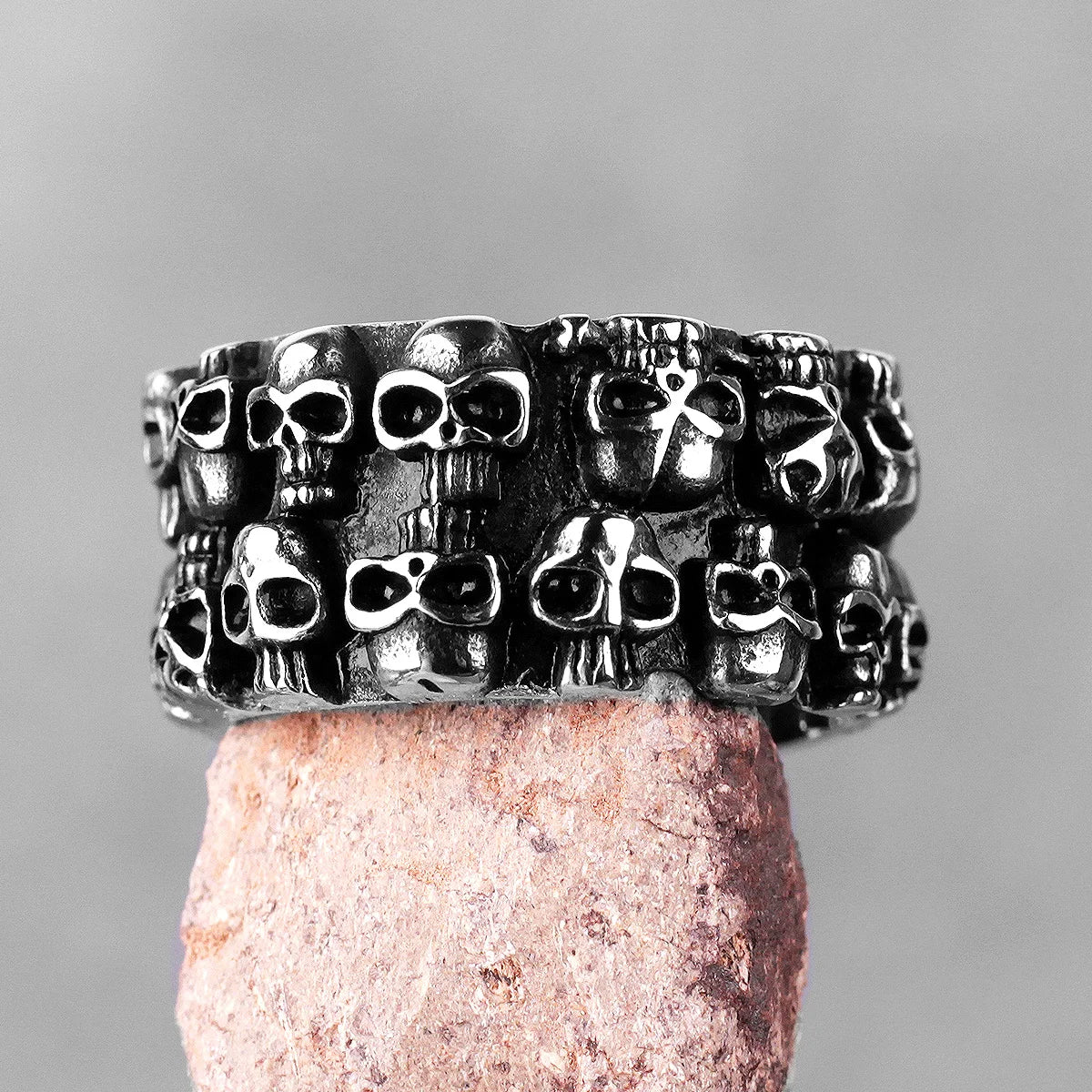 PENDRA Rock Domineering Multiple Steel Ring