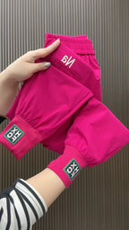 Fashion Summer Harem Pants Female 2025 New Letter Women's Sports Pants Quick Dry Tie Feet Elastic Waist Casual Trousers