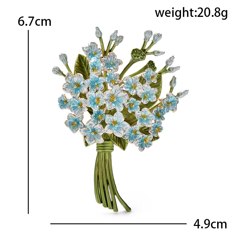 PENDRA Bouquetta 3-Color Enamel Flower Bouquet Brooch