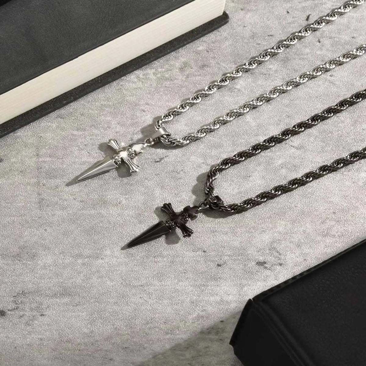 Punk Sword Pendant Necklace for Men,Stainless Steel Small Sword Pendant,Simple Birthday Gift for Son BBF