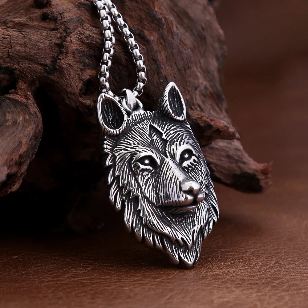PENDRA Vikingwolf Stainless Steel Wolf Head Pendant