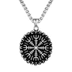 PENDRA Rune Compass Steel Necklace