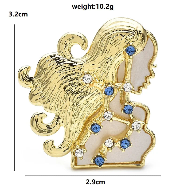 PENDRA Designer Constellations Virgo Brooch
