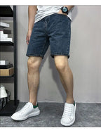 Men's Denim Shorts 2025 Summer Thin Five-point Pants Versatile Simple CowBoys Korean Blue Overalls Denim Short Medium Pants Man
