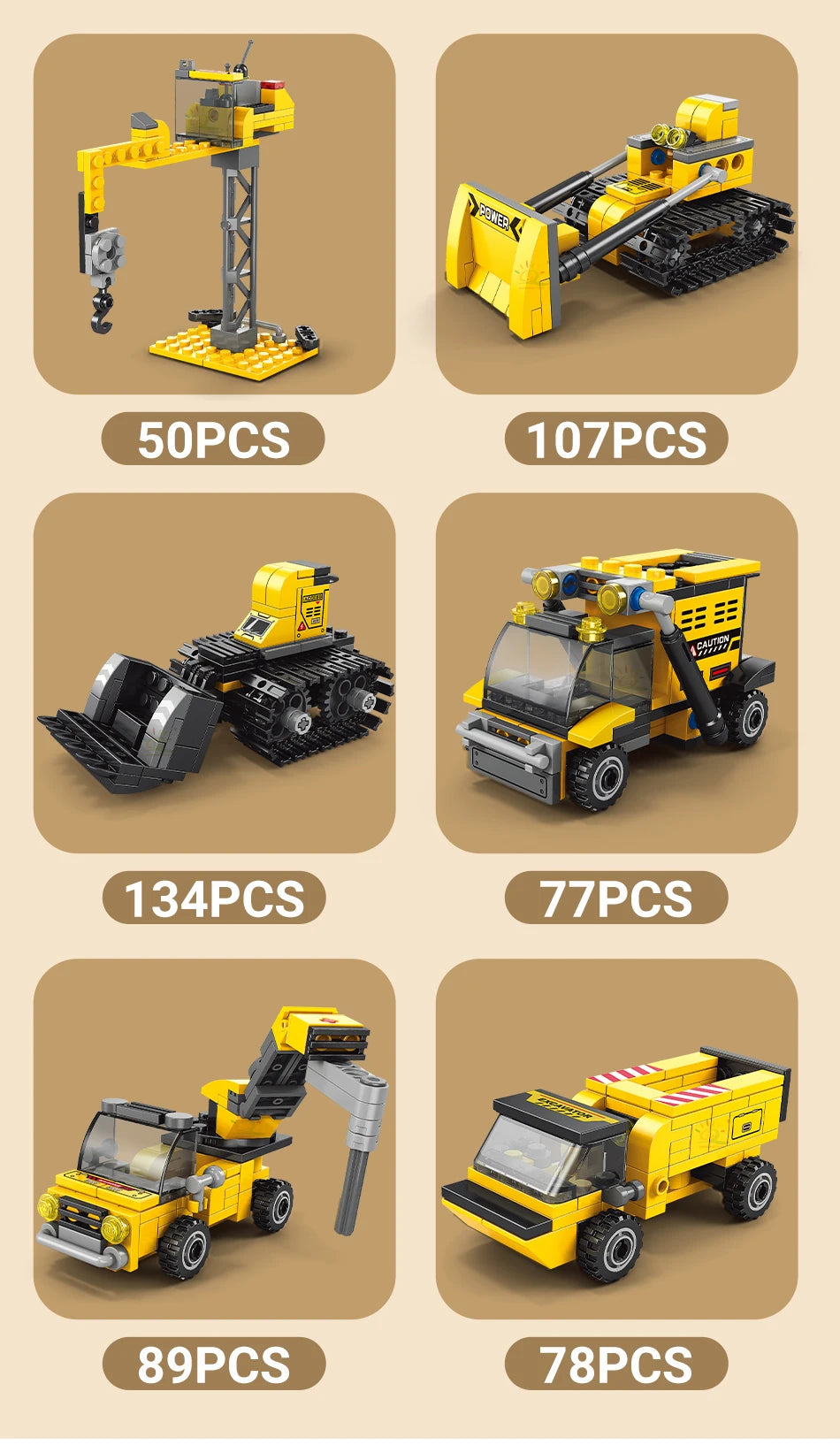 PENDRA Engineering Bulldozer Crane Building Set