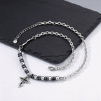 PENDRA Cross Pearl Beaded Necklace