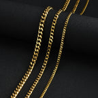 Classic Curb Chain Necklace for Men Women,3.5/5/7MM Stainless Steel Cuban Chain Chokers,Hip Hop Basic Chain Jewelry Gift