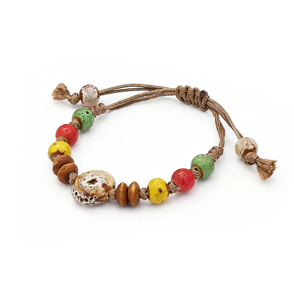 PENDRA Ceramica Light Blue Handmade Ceramic Beaded Bracelet