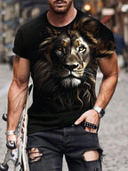 PENDRA Short-Sleeve Lion Print T-Shirt