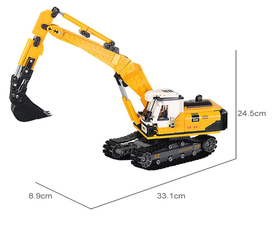 PENDRA Engineering Vehicle Excavator Building Set