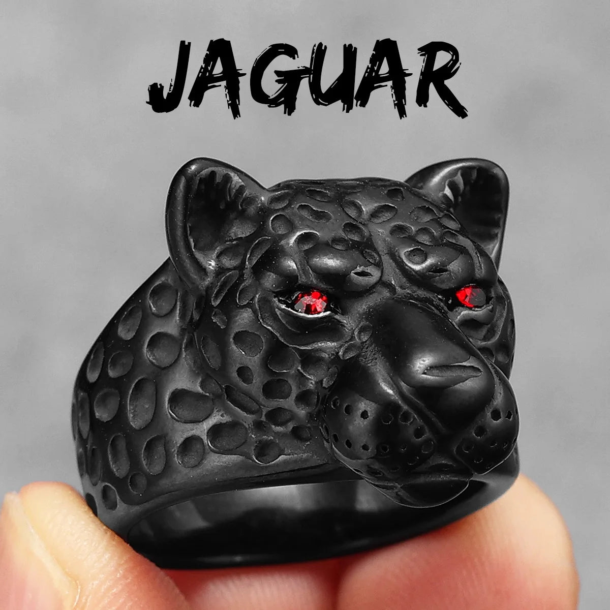 PENDRA Jaguar Leopard Animal Steel Ring