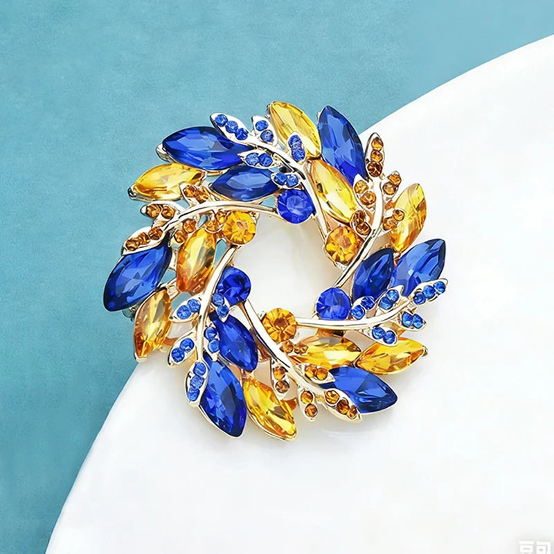 PENDRA Olivara Classical Olive Branch Circle Brooch
